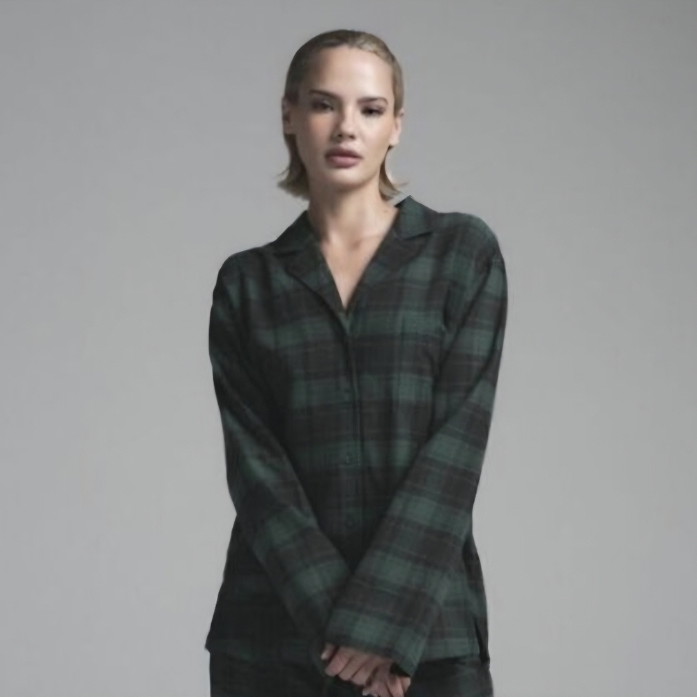 SKIMS Plaid Sleep Button Up Shirt